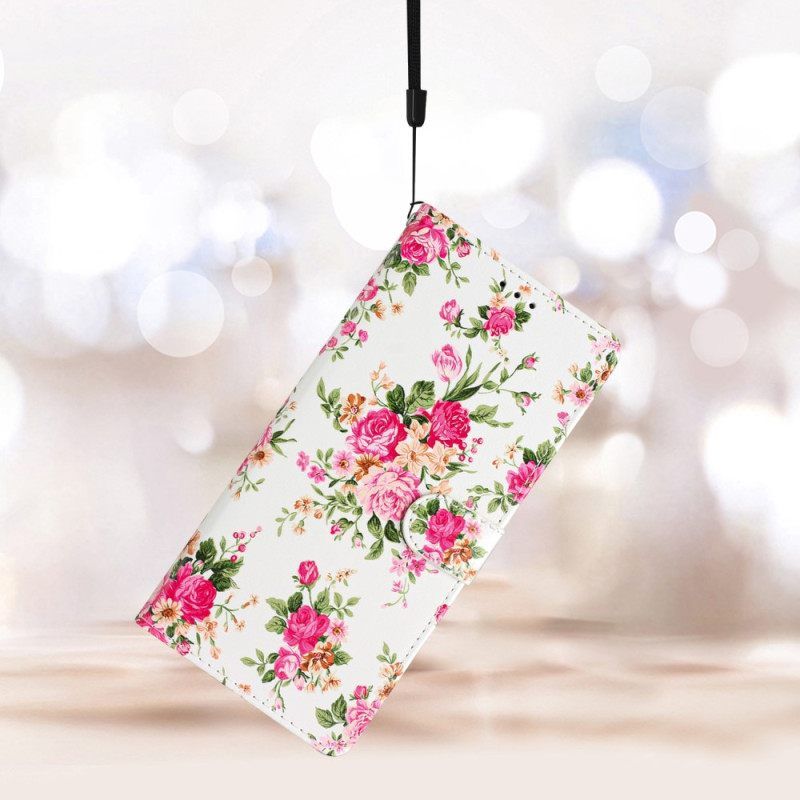 Κάλυμμα Oppo Reno 8 Lite με κορδονι Strap Liberty Flowers